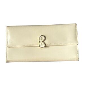 Roberta di Camerino Bi-Fold Wallet Leather Cream Rare